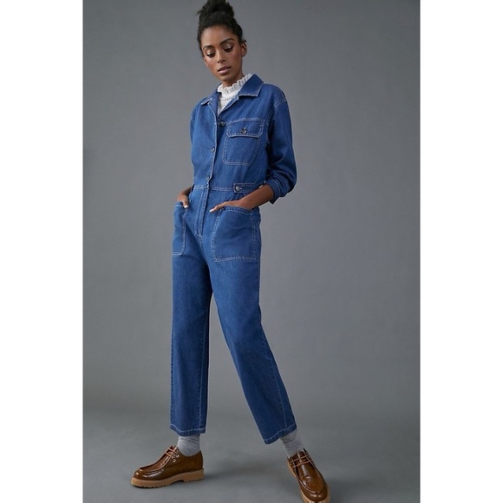 💙Anthropologie Denim Jumpsuit (Measurements added) New with Tags!